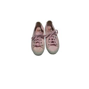 Bobs Pink Lace Up Ankle Low Athletic Fashion Sneakers Size 8